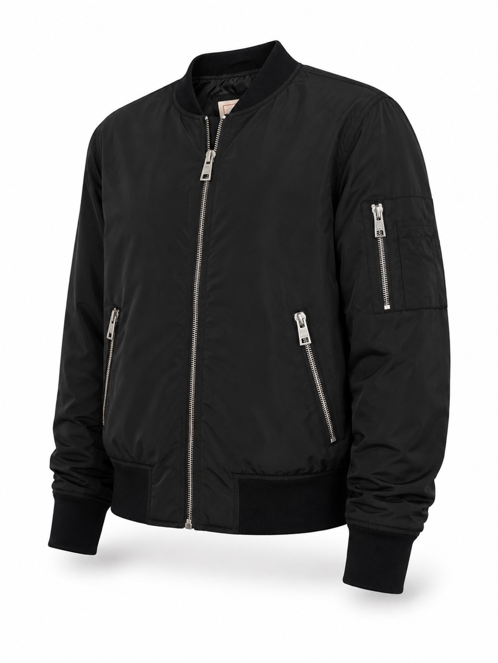 Levi's Women's Black Bomber Jacket with Silver Zippers